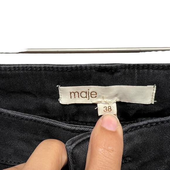 Maje Jaw Skinny Jeans Denim Ankle In‎ Anthracite Black - Picture 7 of 12